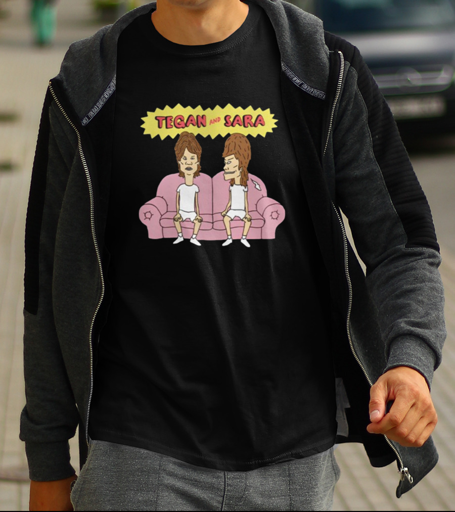Tegan And Sara B Cartoon Style Couch Duo T-Shirt