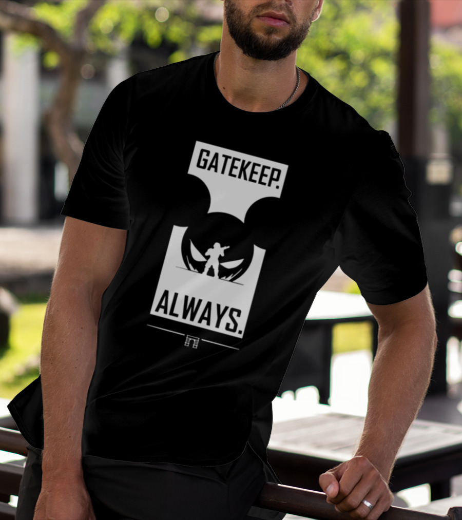 Wbsapparel Gatekeep Always Silhouette With Mickey Ears T-Shirt
