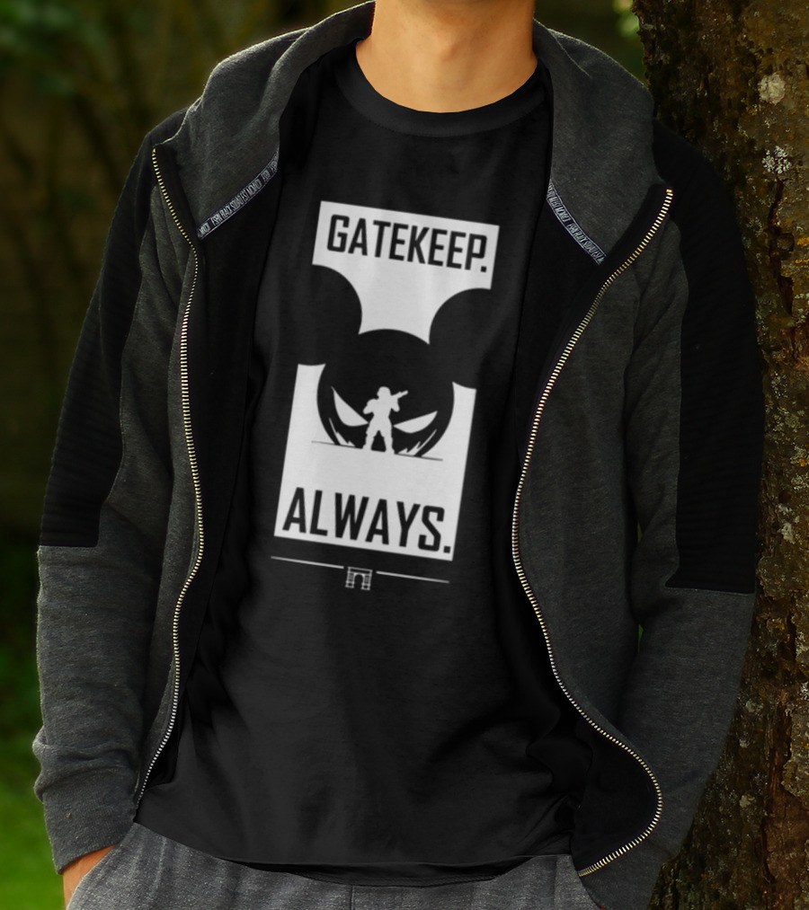 Wbsapparel Gatekeep Always Silhouette With Mickey Ears T-Shirt