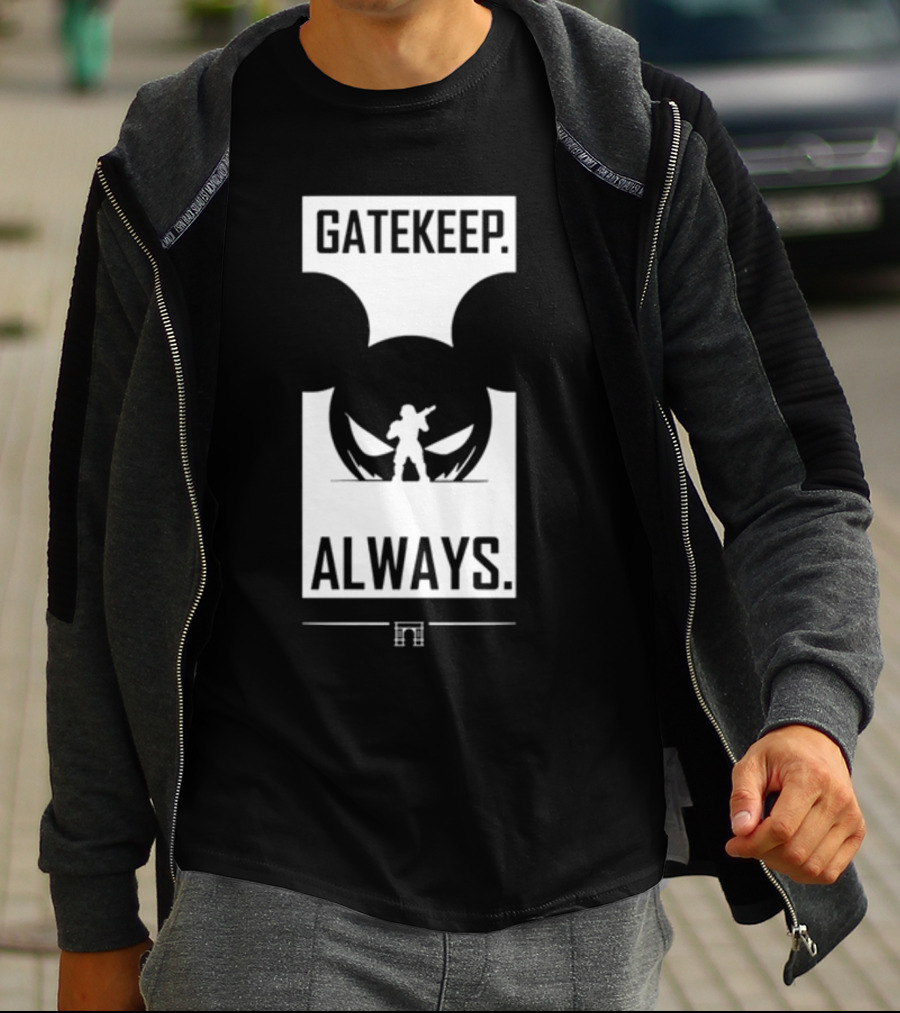 Wbsapparel Gatekeep Always Silhouette With Mickey Ears T-Shirt
