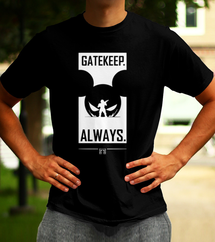 Wbsapparel Gatekeep Always Silhouette With Mickey Ears T-Shirt