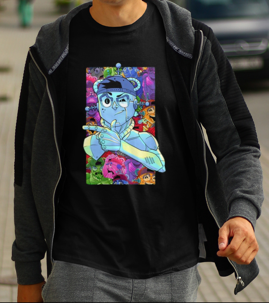 Kt8 Ray Volpe Volpeverse Colorful Futuristic Robot Characters T-Shirt