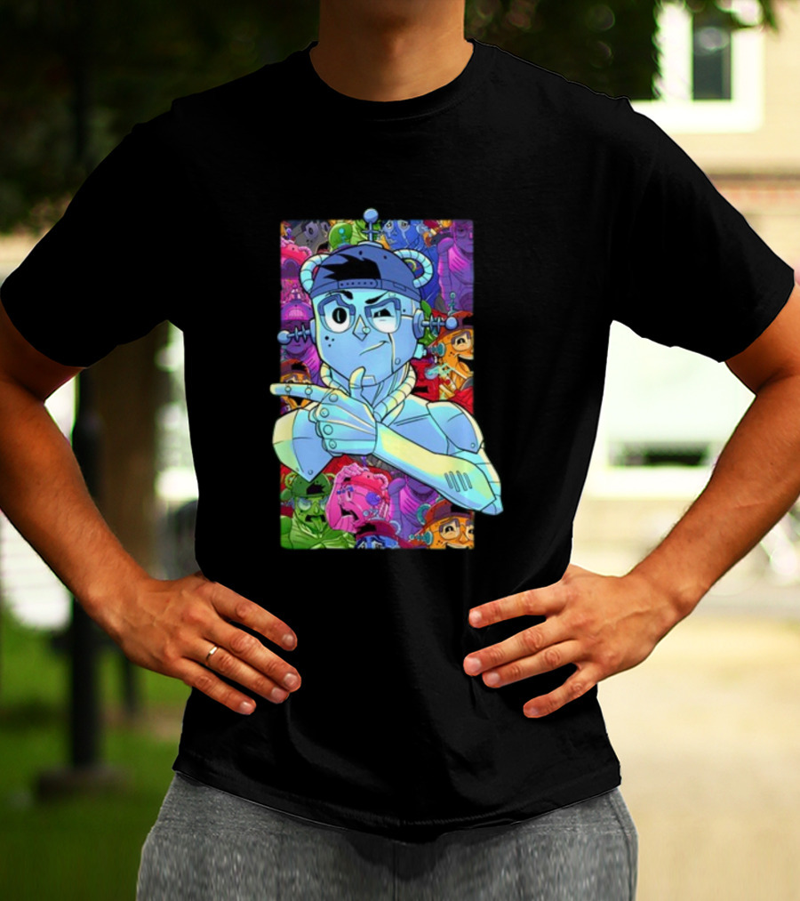 Kt8 Ray Volpe Volpeverse Colorful Futuristic Robot Characters T-Shirt