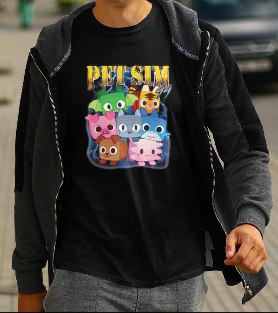 Pet Sim Ninety Nine Cute Animal Characters With GG T-Shirt