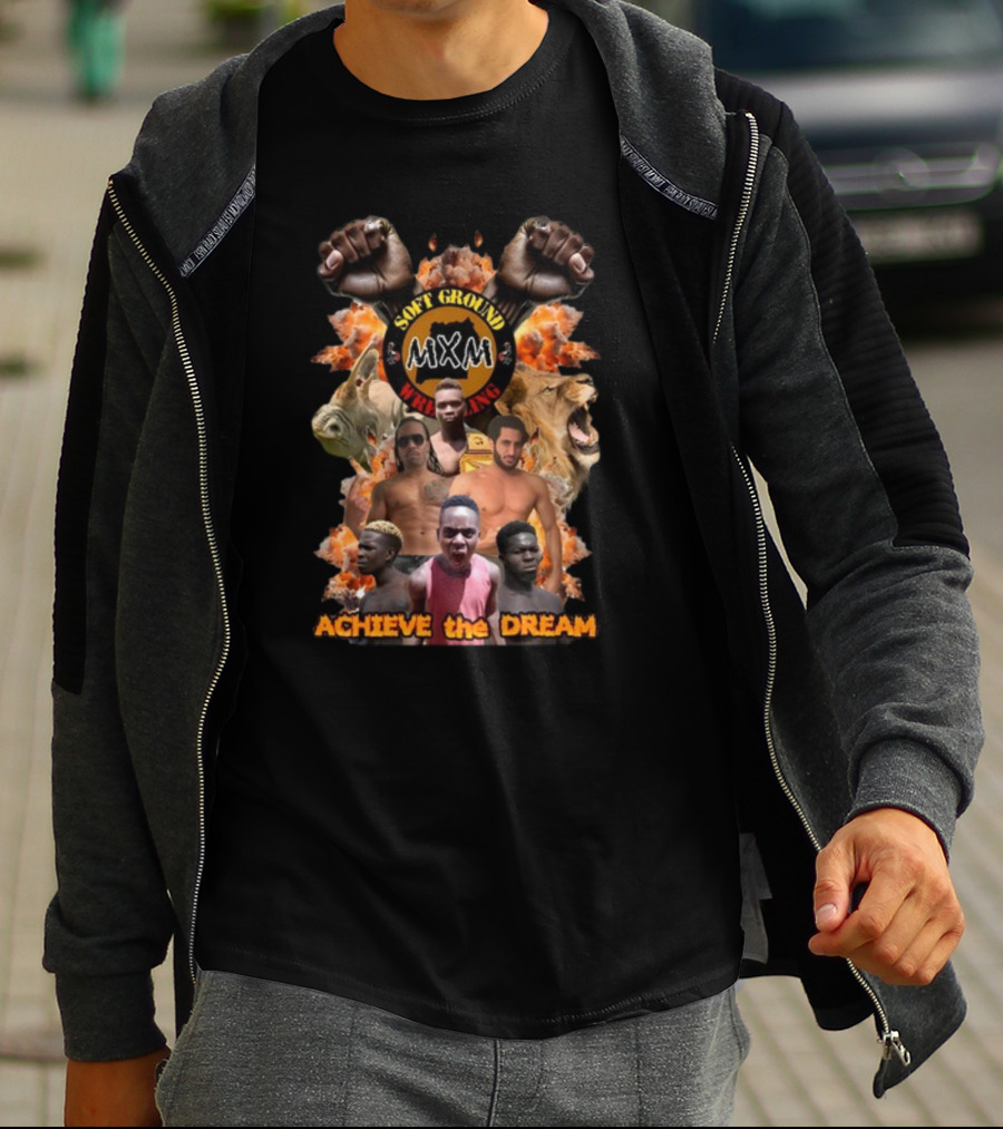 Soft Ground MiXM Wrestling Achieve The Dream Lions And Fists T-Shirt
