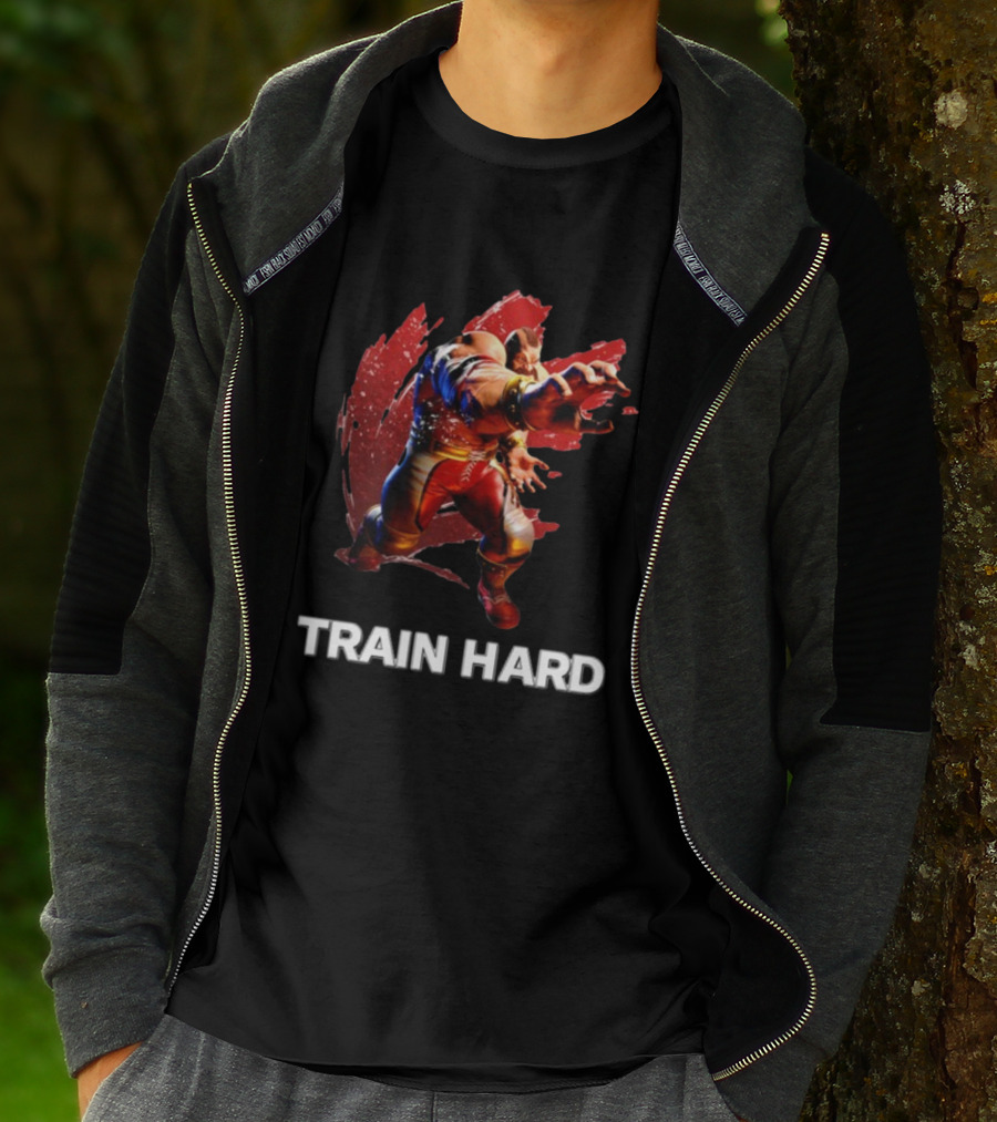 Zangief Train Hard Fighter Action Pose T-Shirt