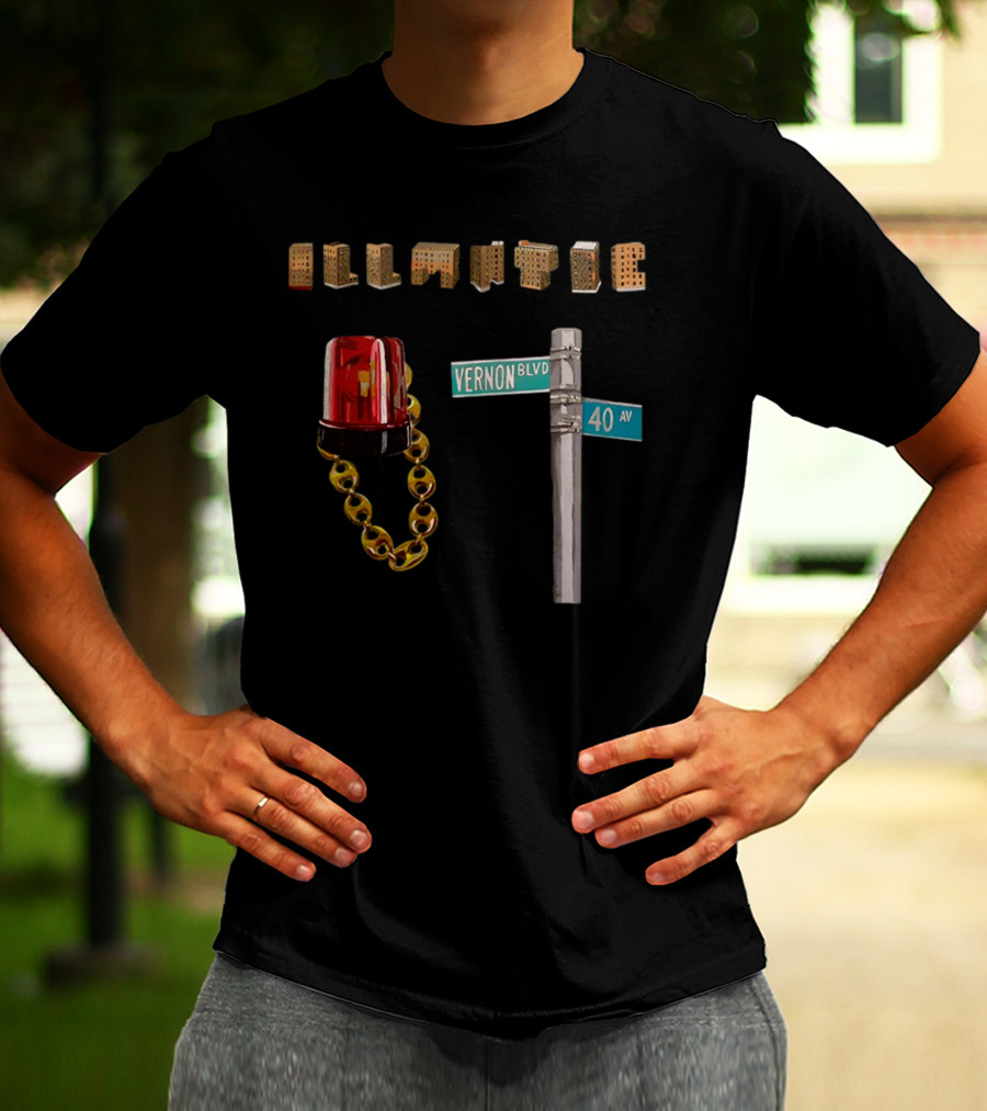Illmatic 30 Years Vernon Blvd 40 Av Red Alarm Chain T-Shirt