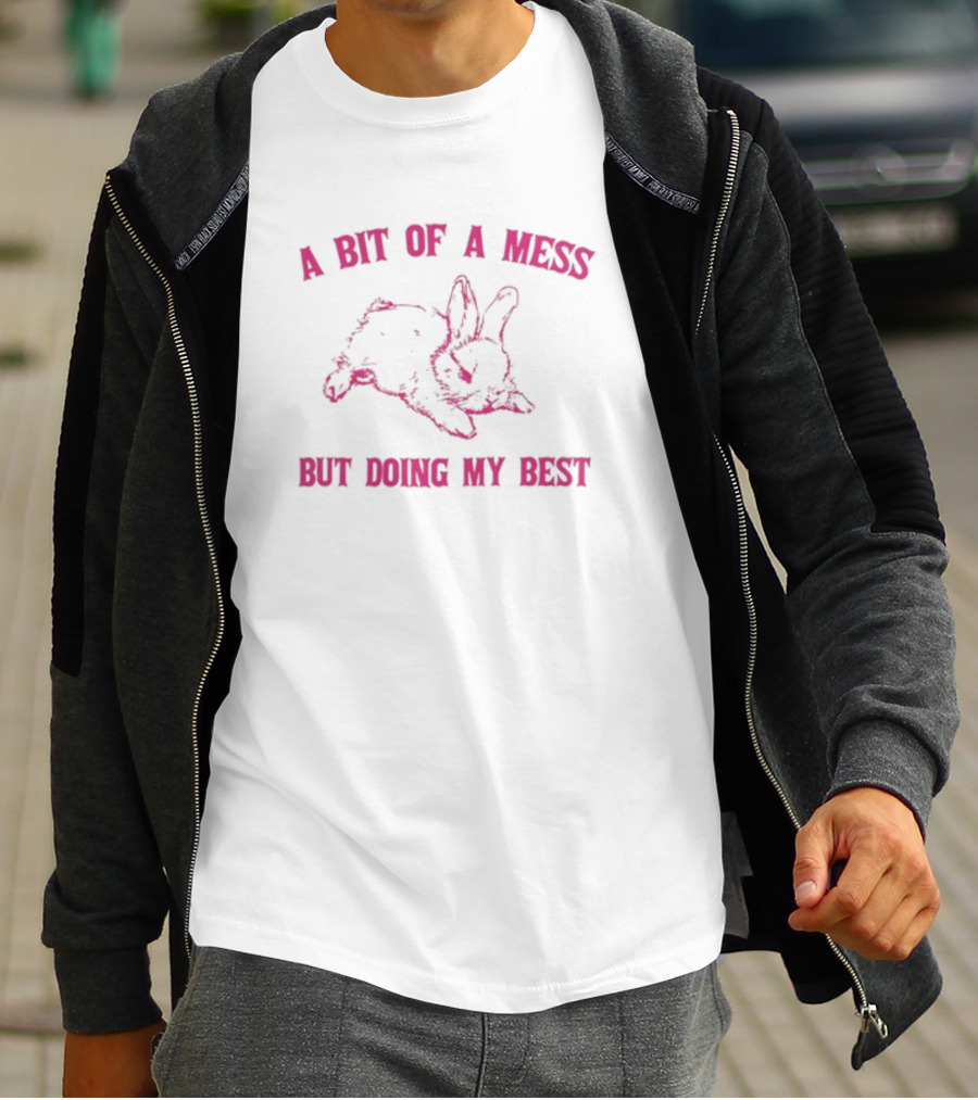 A Bit Of A Mess But Doing My Best Rabbit Sketch In T-Shirt