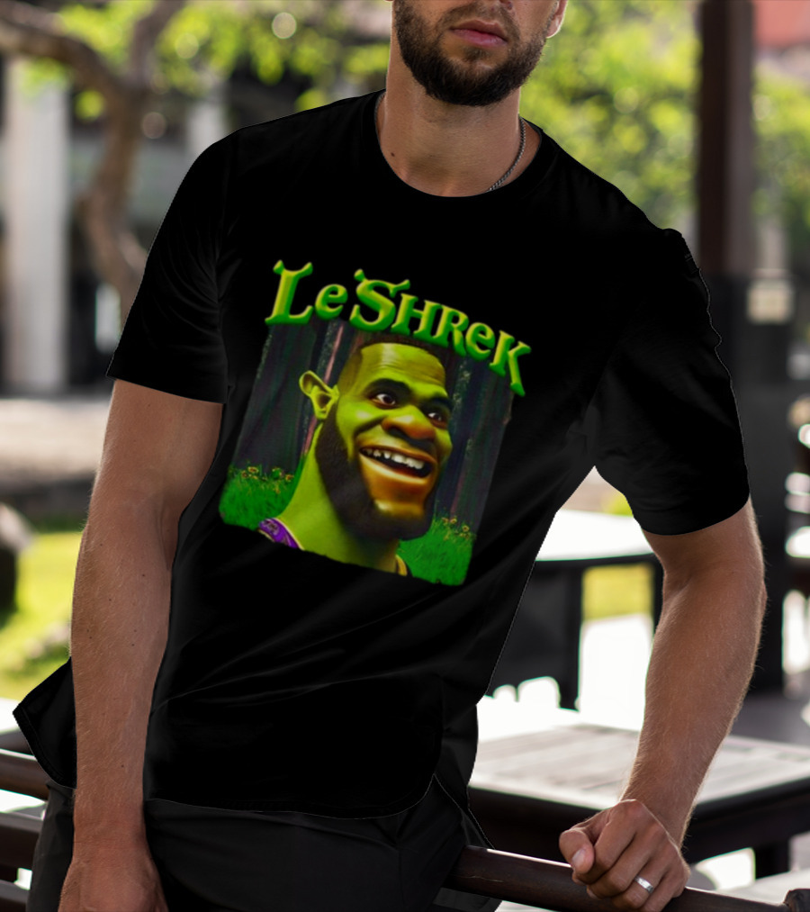 LeShrek Funnyahhtees Basketball Ogre Crossover T-Shirt