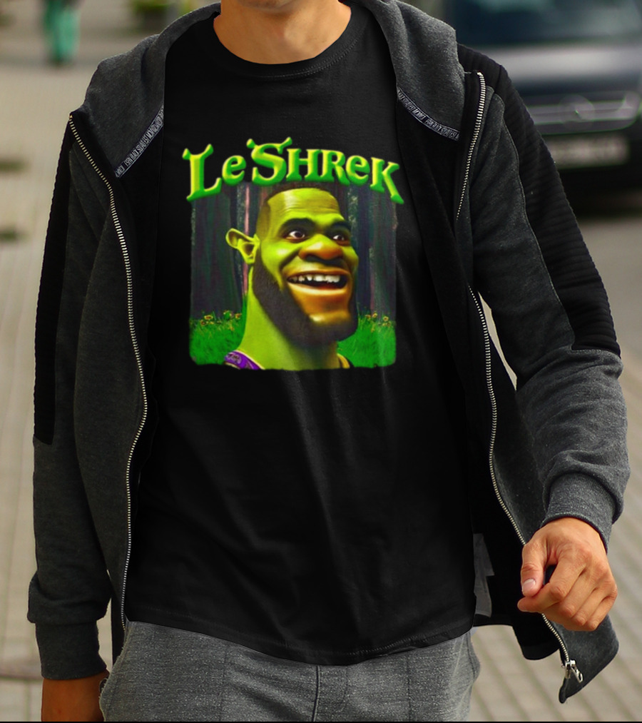 LeShrek Funnyahhtees Basketball Ogre Crossover T-Shirt