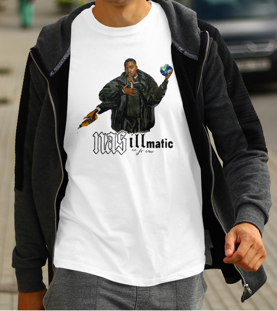Nasirjones Illmatic 30 Years Globe And Wine T-Shirt