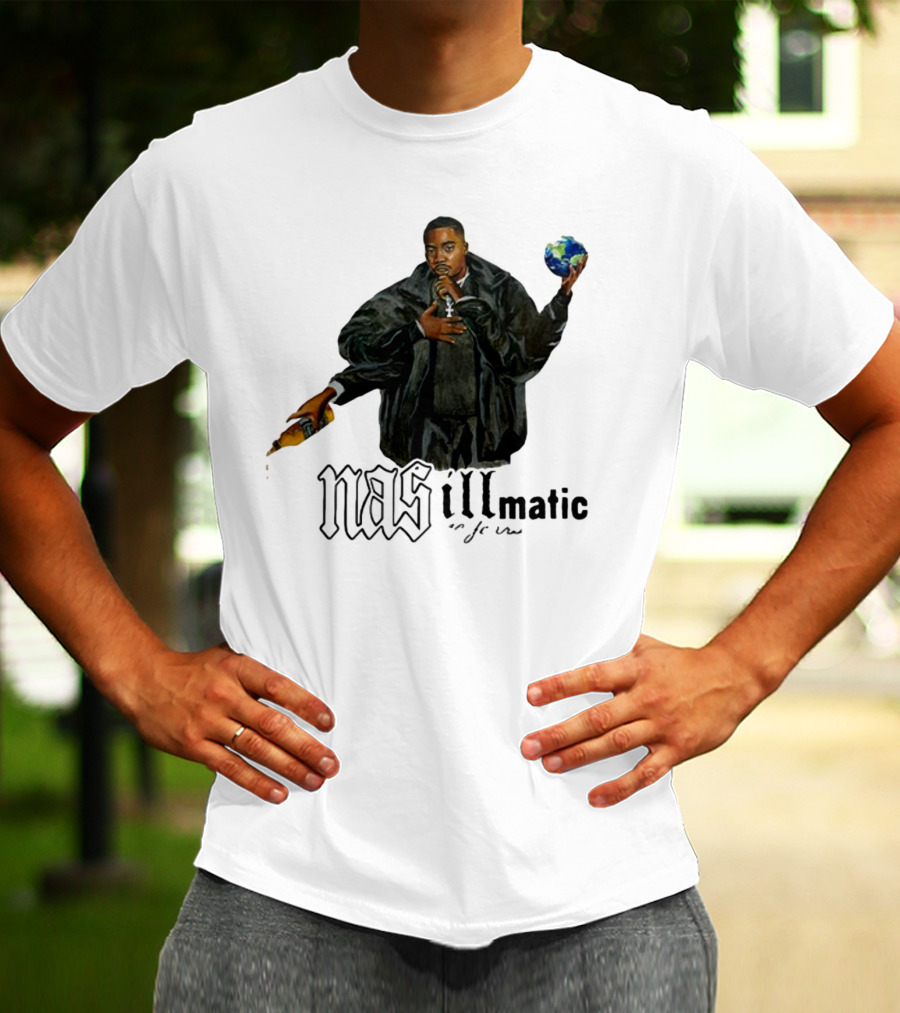 Nasirjones Illmatic 30 Years Globe And Wine T-Shirt