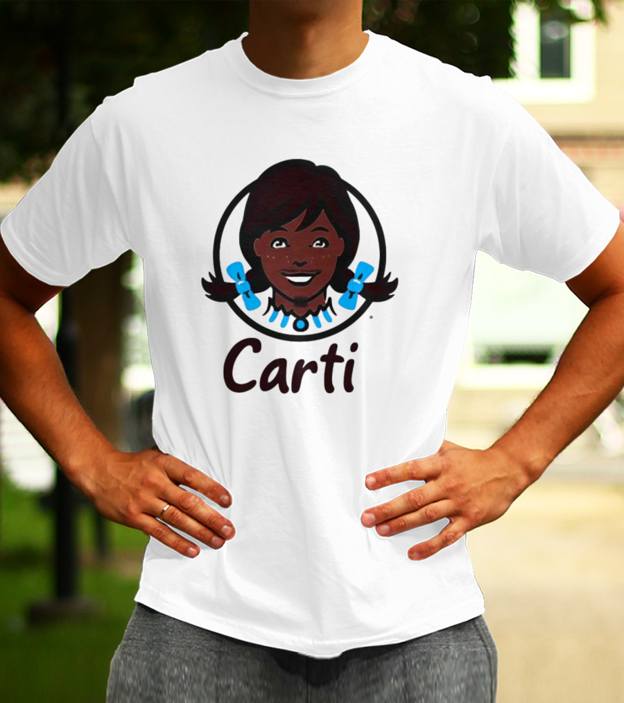 Wendy's Carti Dark Hair Blue Bow Circular T-Shirt