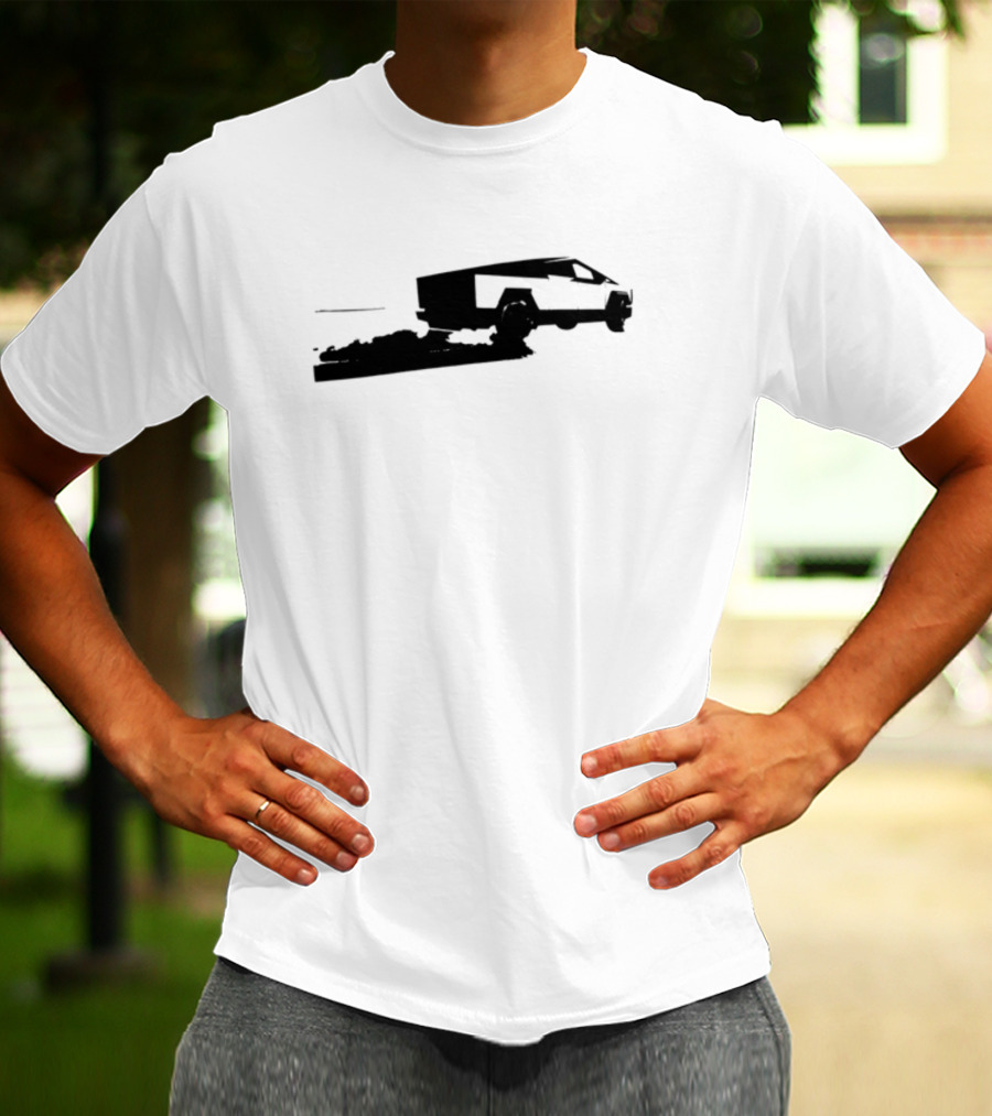 Cybertruck Foundation Monochrome Outline Futuristic Vehicle T-Shirt