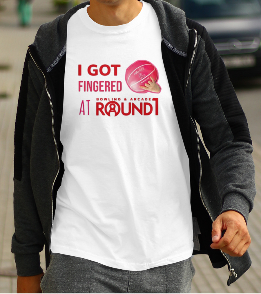 I Got Fingered Bowling And Arcade At Round1 Bowling Ball Hand T-Shirt