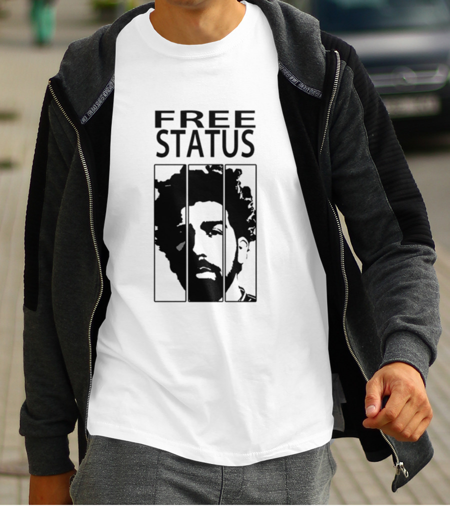 Mr.Fiendx Free Status Portrait In Monochrome T-Shirt
