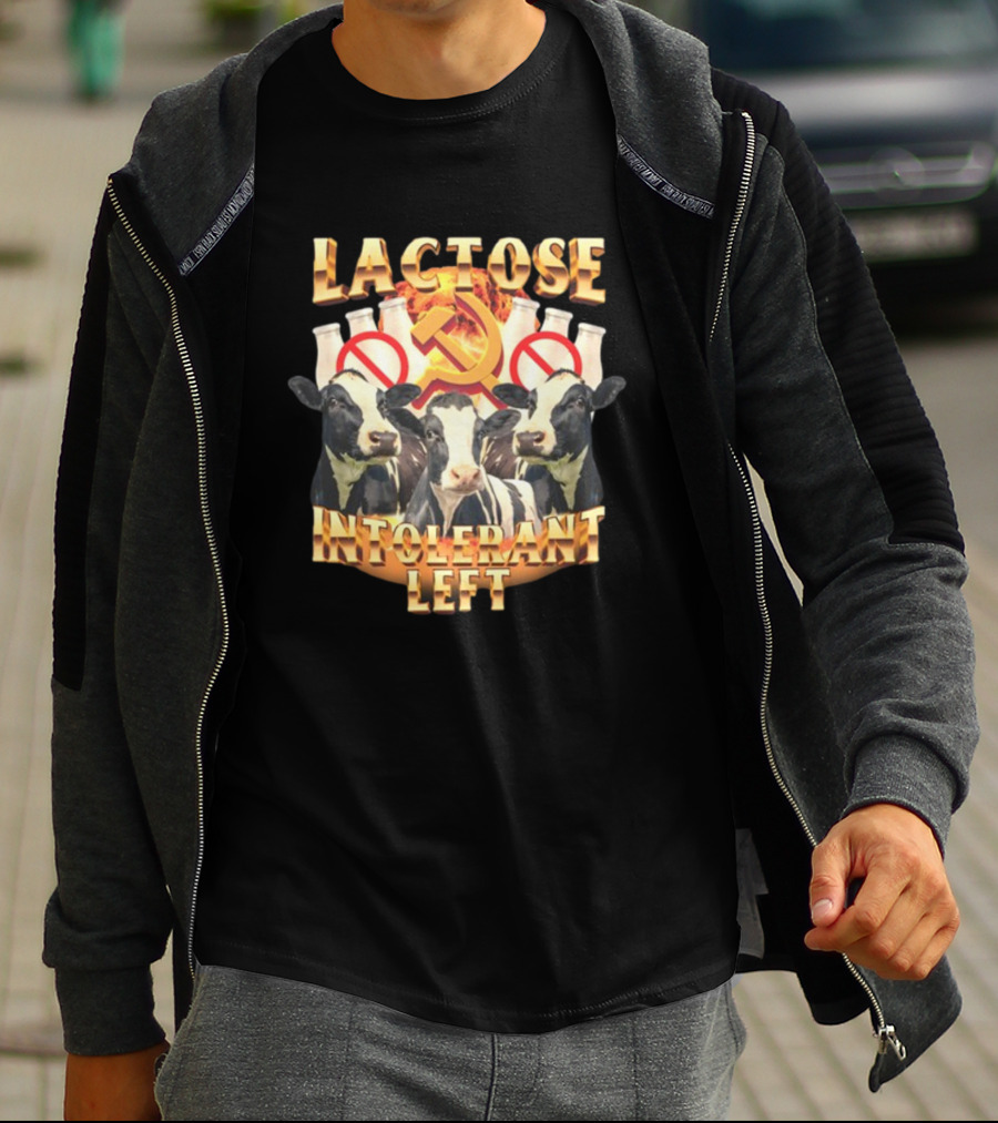 Lactose Intolerant Left Communist Hammer And Sickle Cows T-Shirt