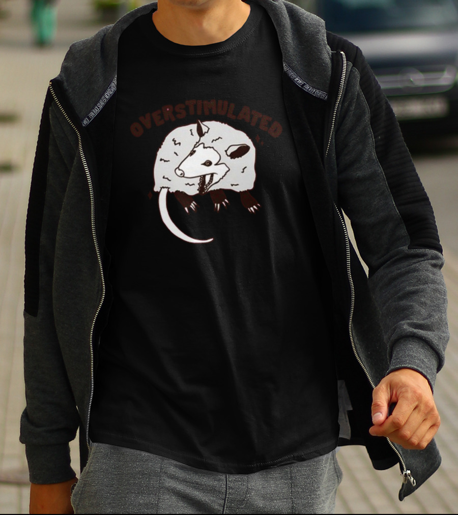 Gotfunny Overstimulated Possum Sketch T-Shirt