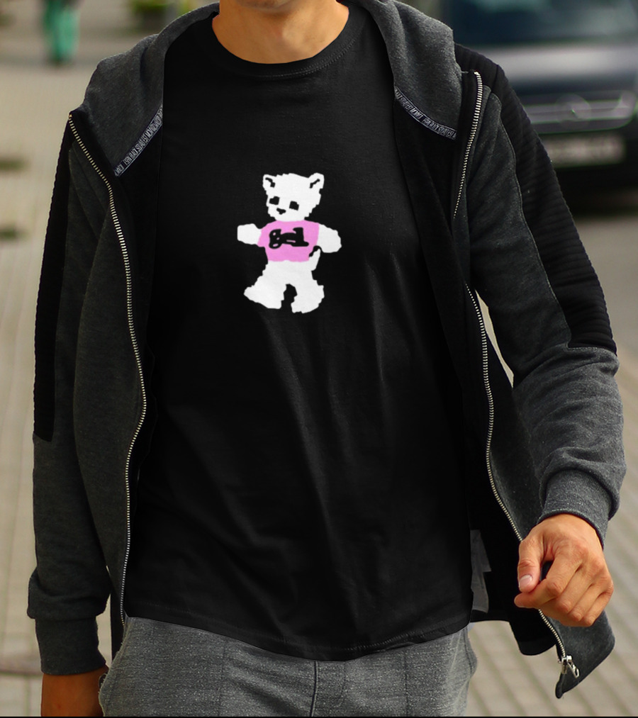Gel Cat Spoiled Rotten To The Core White Bear Pink Shirt Game Controller T-Shirt