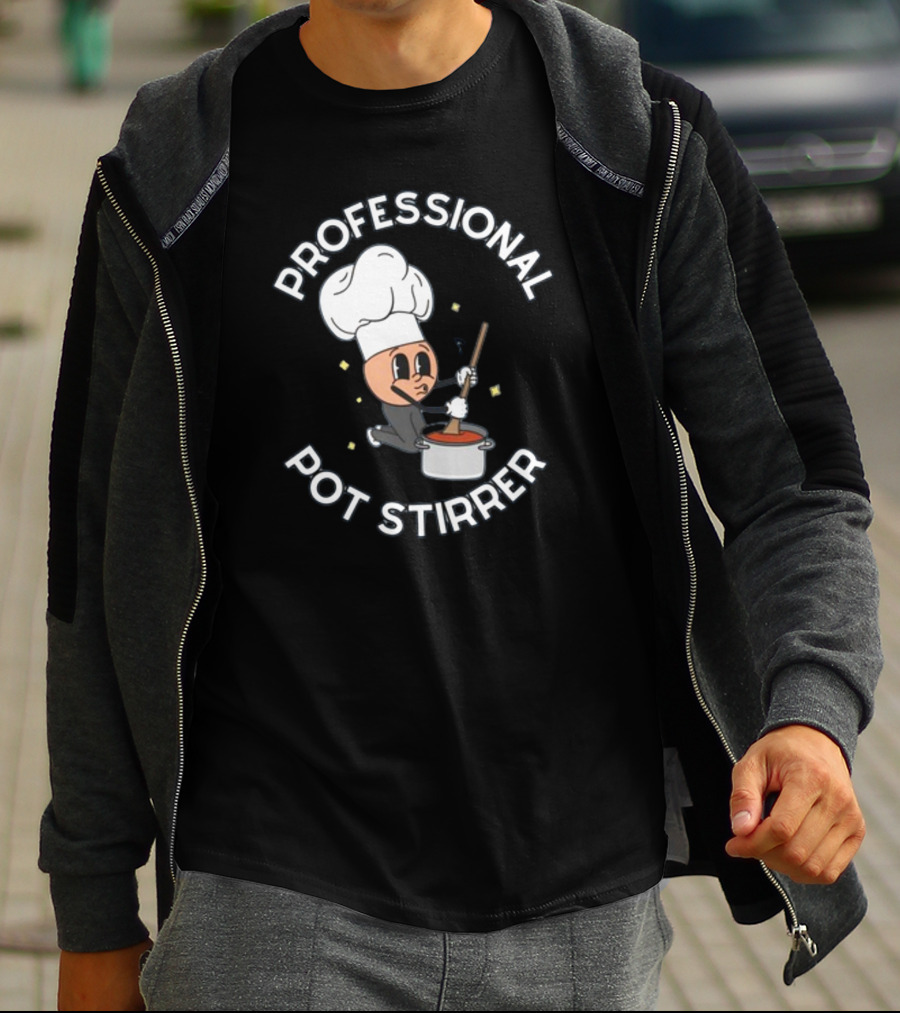 Doublecrossco Professional Pot Stirrer Chef Whimsical Cooking T-Shirt