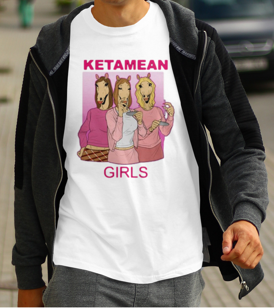 Ketamean Girls Horse Head Trio In Pink Outfits T-Shirt