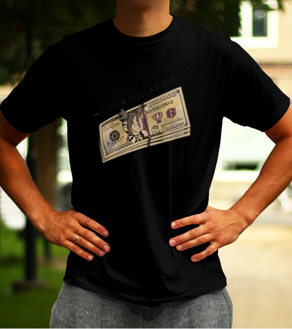 Million Dollar Girl Cartoon Stack Of Cash Capitalism Vulture Currency T-Shirt