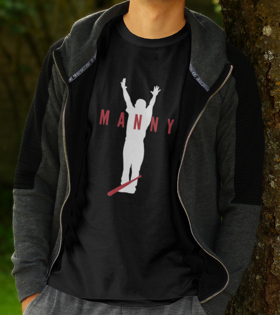 Manny Celebration Silhouette With Red Bat T-Shirt