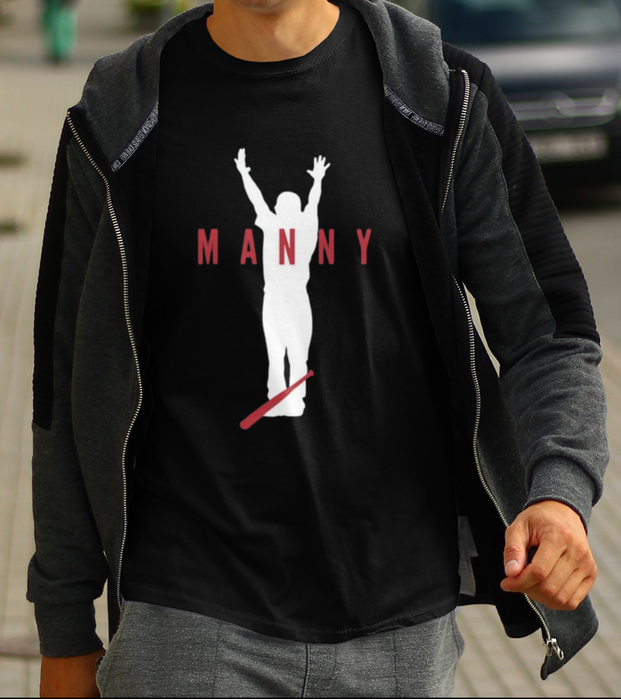 Manny Celebration Silhouette With Red Bat T-Shirt