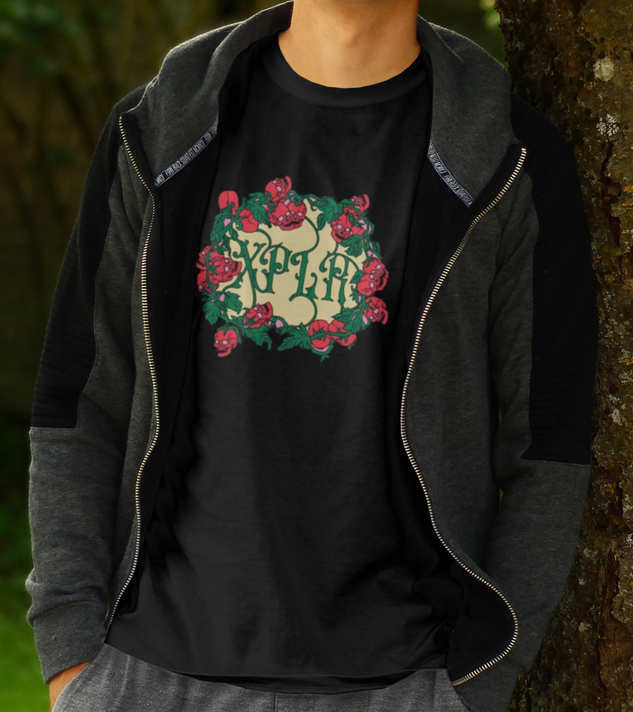 Shopxplr Skull Wreath XPLR Floral Skull T-Shirt