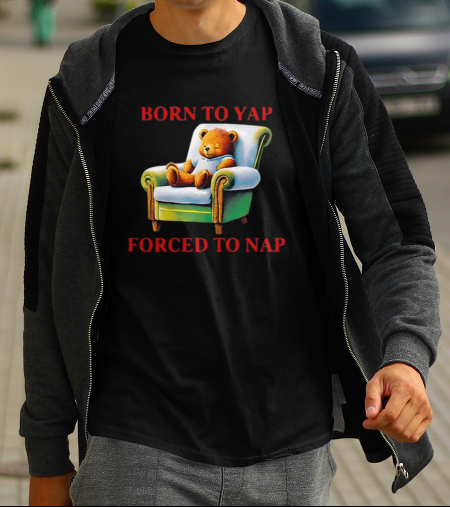 Born To Yap Forced To Nap Teddy Bear Armchair Shitheadsteve T-Shirt