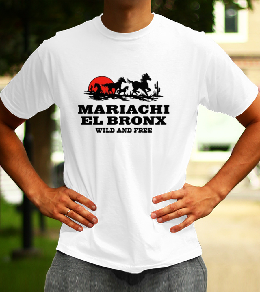 Mariachi El Bronx Wild And Free Horses Sunset Cactus T-Shirt