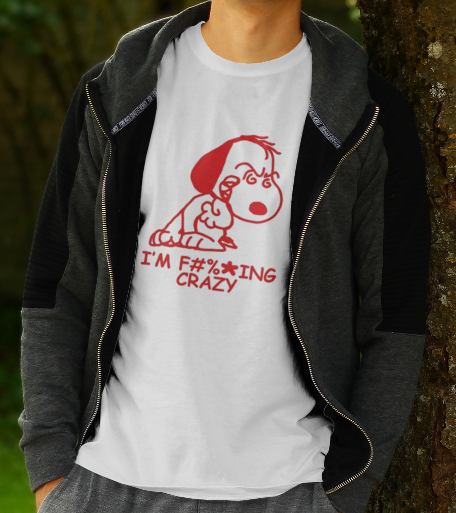 I'm F#%*ing Crazy Red Cartoon Character With Angry Expression T-Shirt