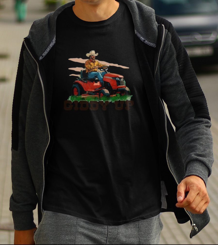Giddy Up Middleclassfancy Ride On Mower Cowboy T-Shirt