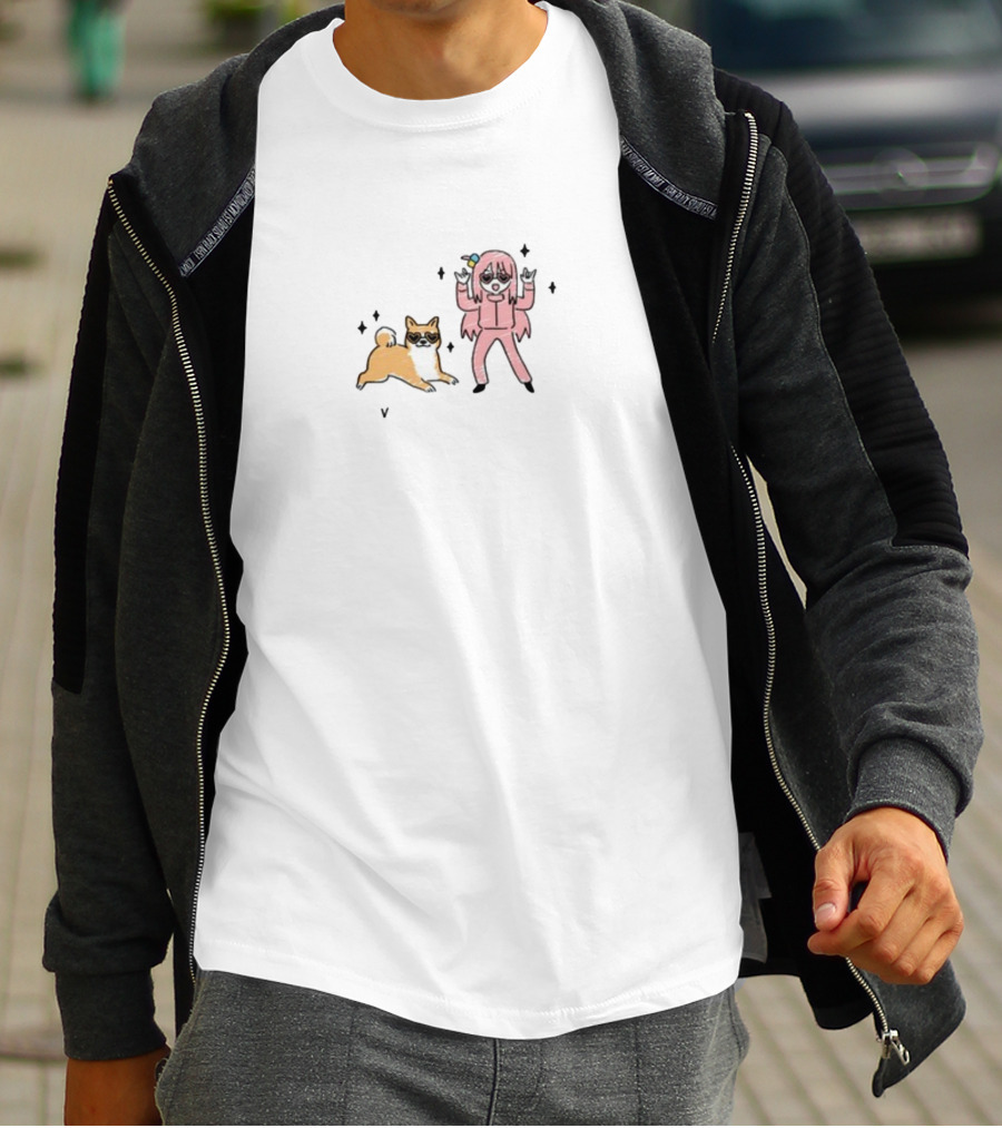 Vibes Agetekoo Limited Cute Anime Girl And Dog Fun T-Shirt