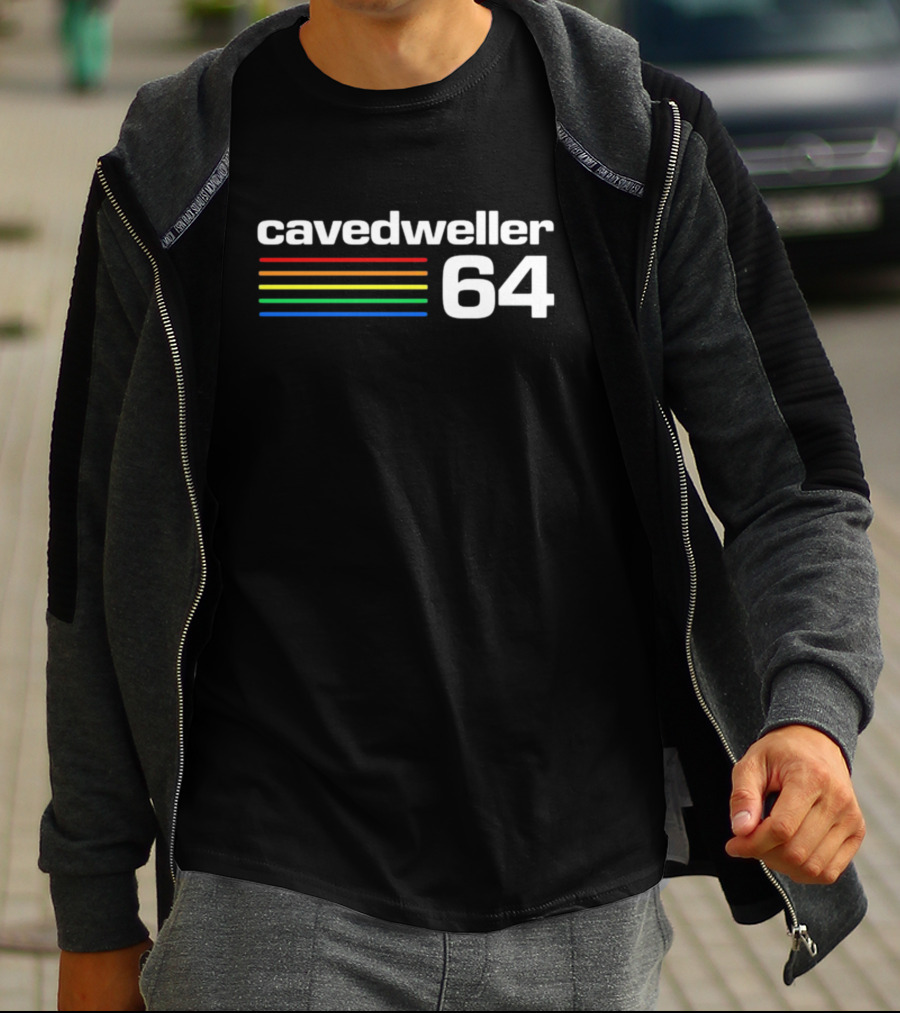Cavedweller 64 Retro Gaming Style With Striped Color Bars T-Shirt