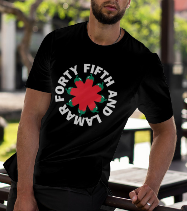 Forty Fifth And Lamar Red Green Starburst T-Shirt