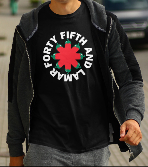 Forty Fifth And Lamar Red Green Starburst T-Shirt