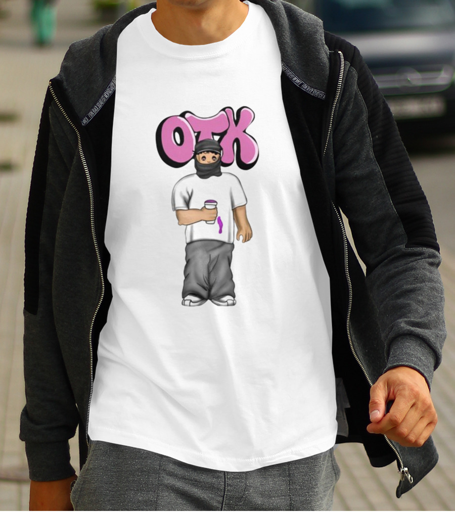 OTK Ski Mask Character With Coffee Cup T-Shirt