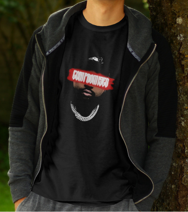 DjAkademiks Compromised Red Text Black Hat Chain T-Shirt
