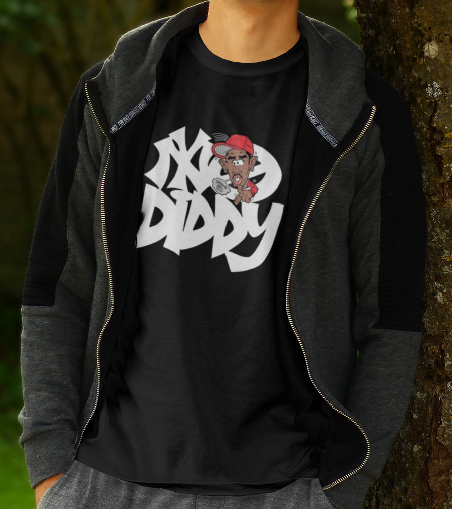 Bad Boy Red Cap Diddy With Graffiti Style Text And Cartoon Character T-Shirt