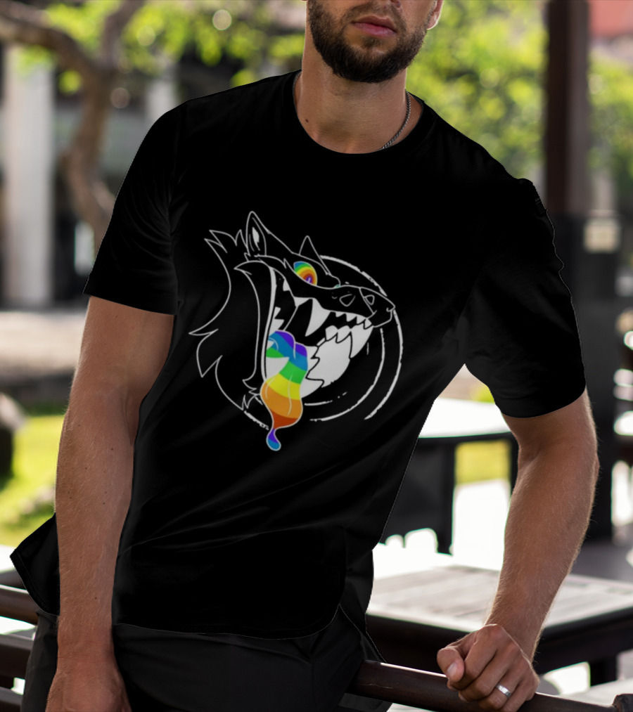 Slosh.Dog Prismaw Rainbow Wolf T-Shirt