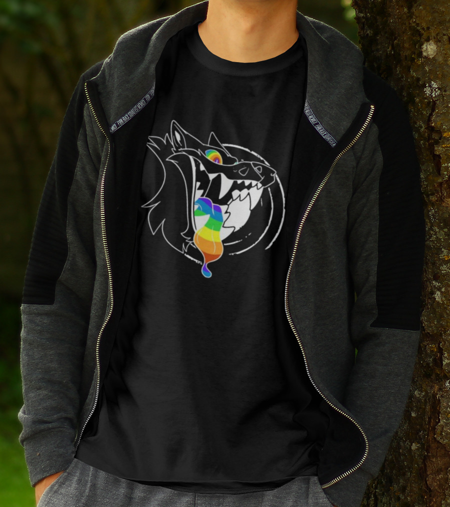 Slosh.Dog Prismaw Rainbow Wolf T-Shirt