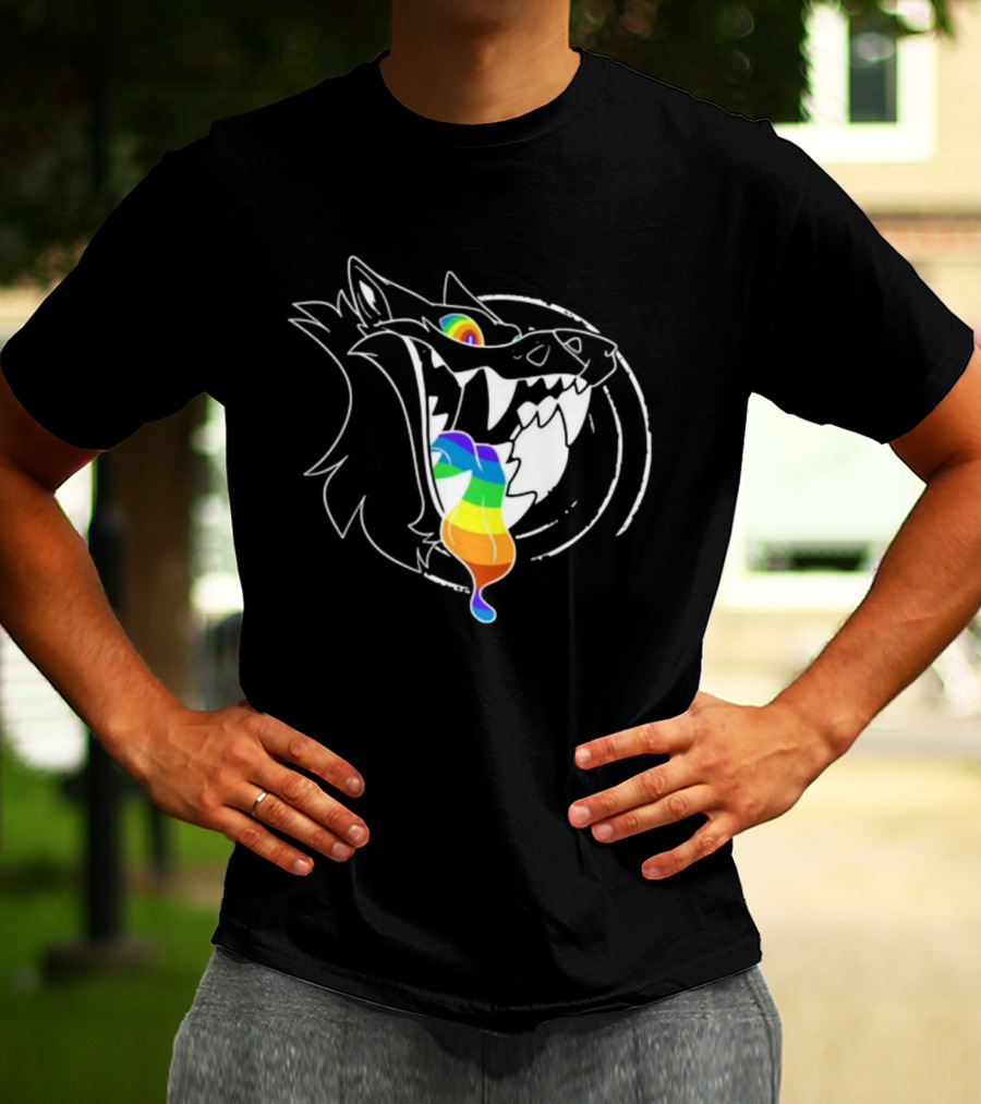 Slosh.Dog Prismaw Rainbow Wolf T-Shirt