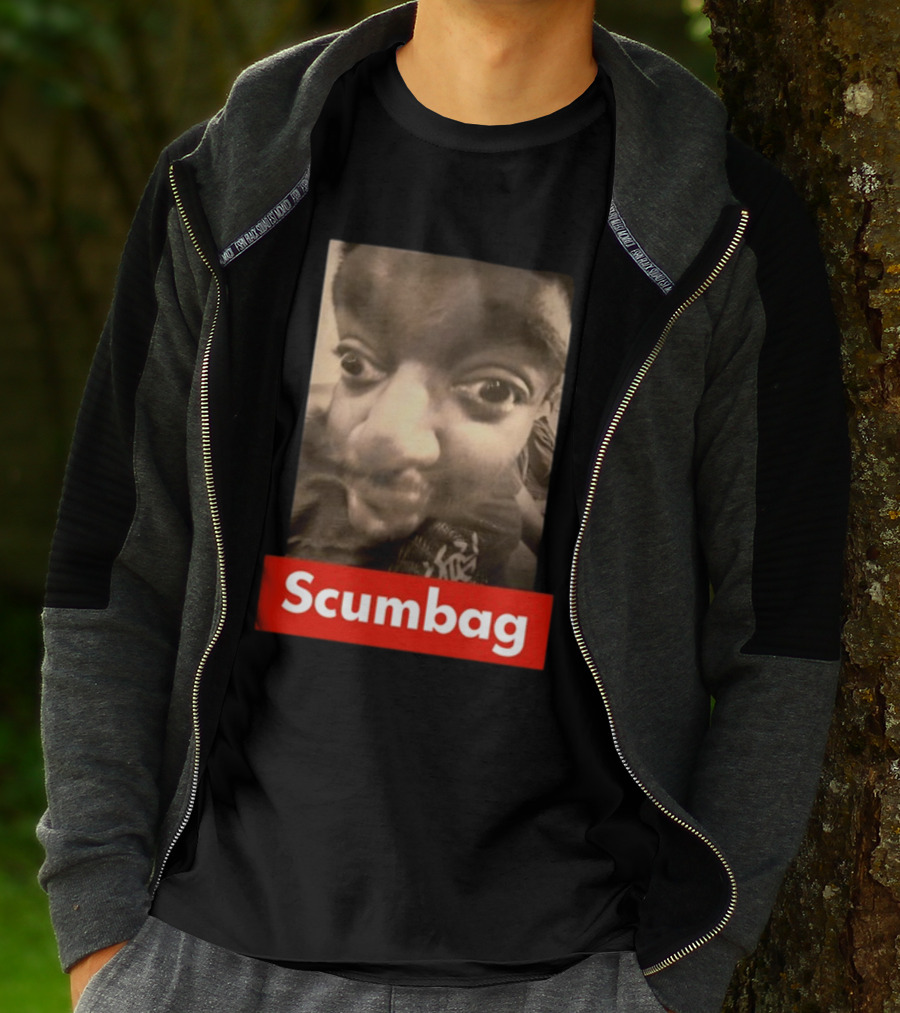 Scumbag Distorted Face Black And White Photo T-Shirt