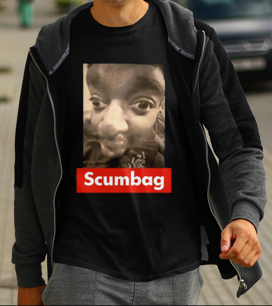 Scumbag Distorted Face Black And White Photo T-Shirt