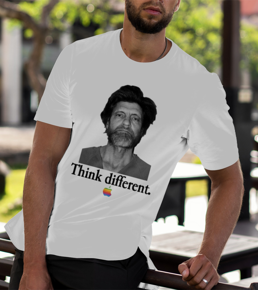 Uncle Ted Think Different Apple Parody With Rainbow T-Shirt
