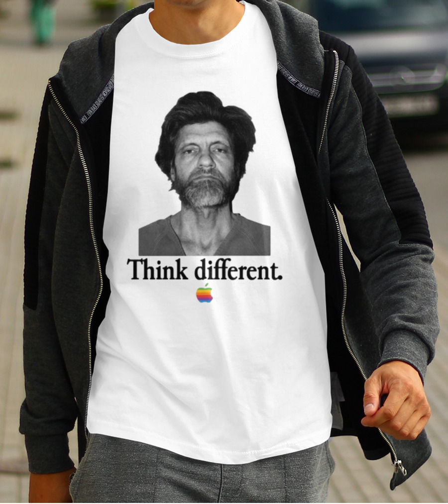 Uncle Ted Think Different Apple Parody With Rainbow T-Shirt