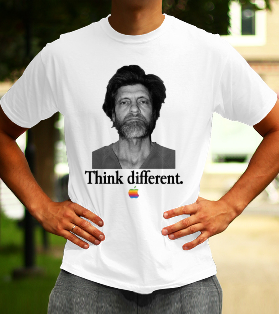 Uncle Ted Think Different Apple Parody With Rainbow T-Shirt