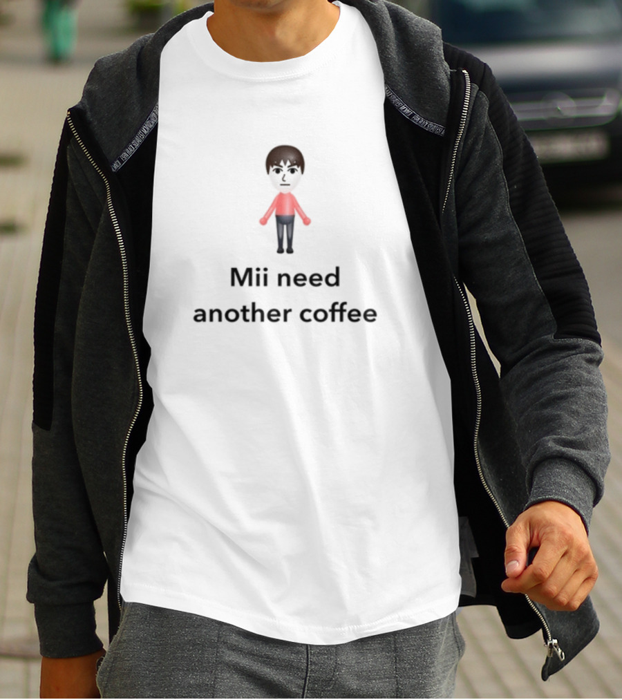 Unethicalthreads Mii Need Another Coffee Iconic Gamer Character T-Shirt
