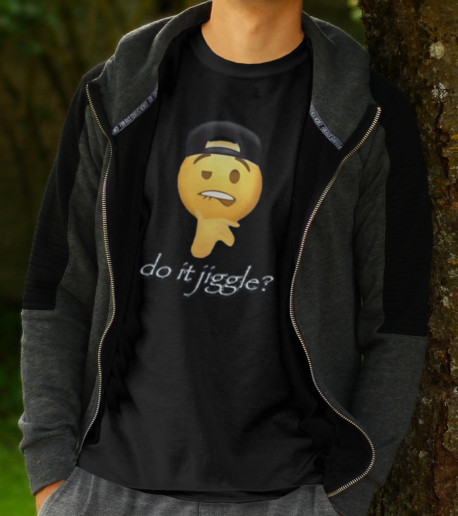 Do It Jiggle Emoji With Backwards Baseball Cap T-Shirt
